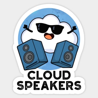 Cloud Speakers Cute Weather Pun Sticker